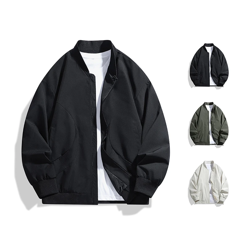 春季休闲男外套美式潮牌飞行服夹克户外防风男士薄款大码立领百搭