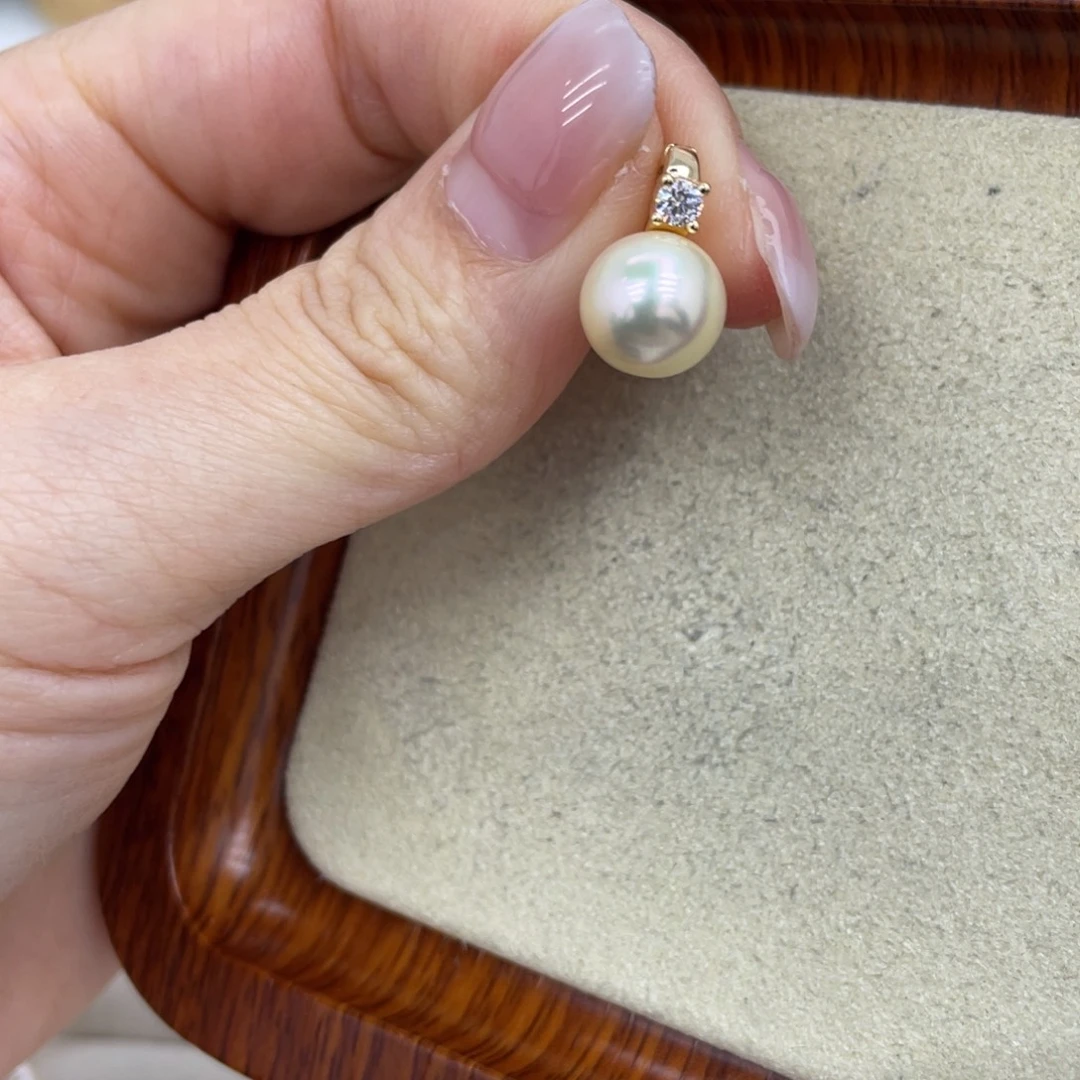 海水珍珠银S925镶嵌颈饰