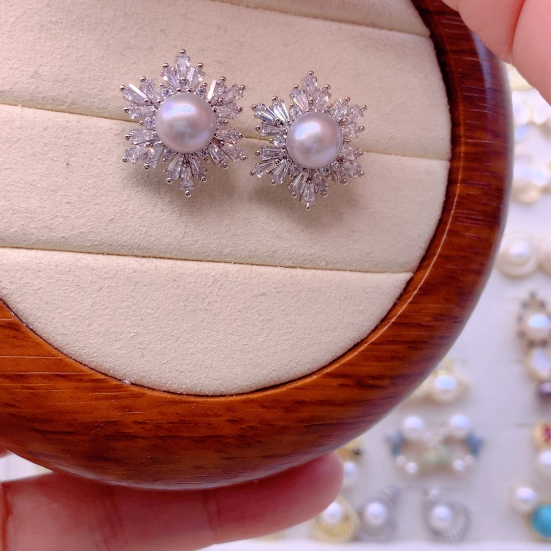 淡水珍珠合金耳饰