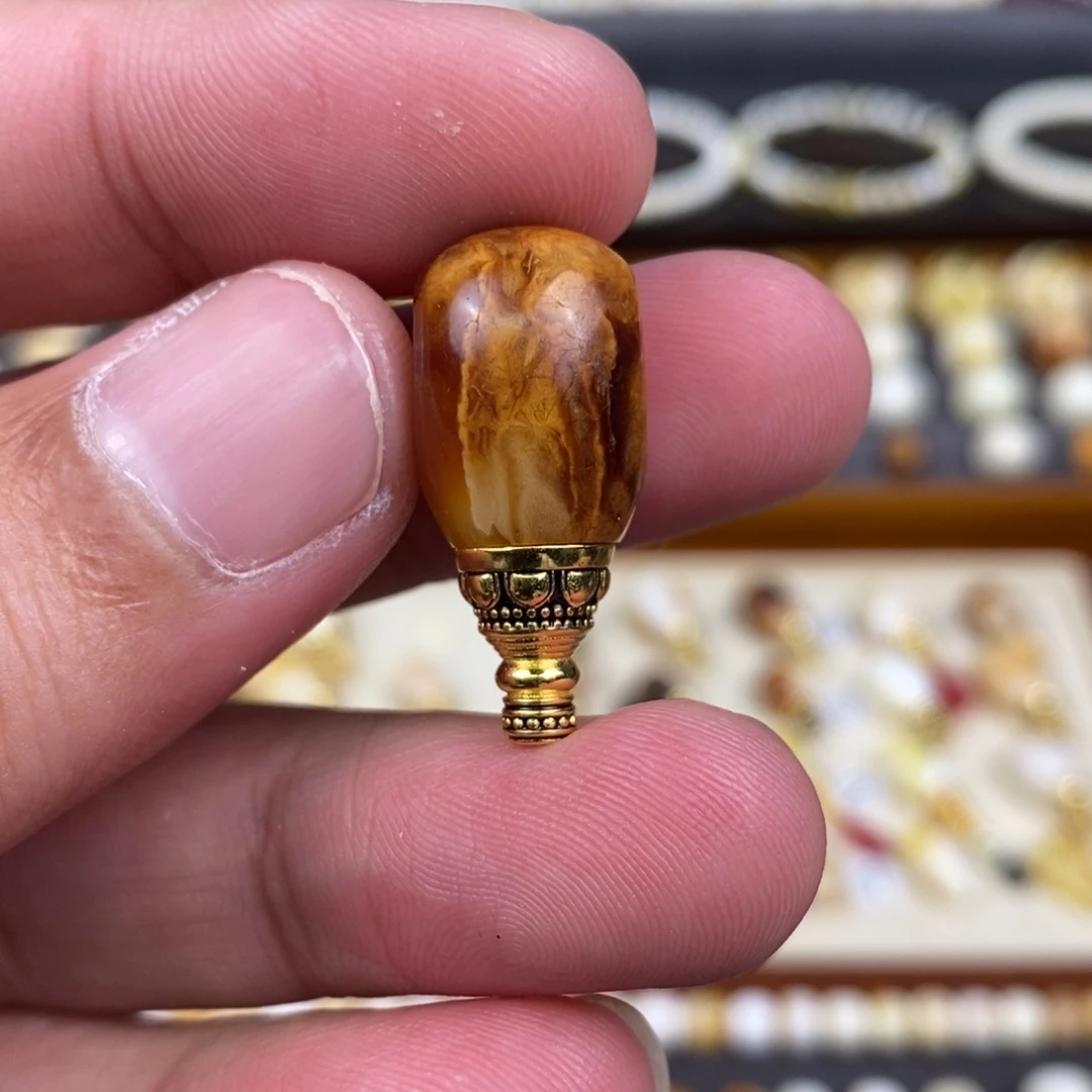 裸石蜜蜡未镶嵌配饰三通尺寸12