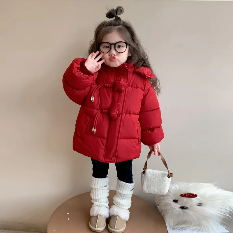 女童加绒棉服冬季2025新款洋气儿童冬装加厚外套韩版宝宝保暖棉衣