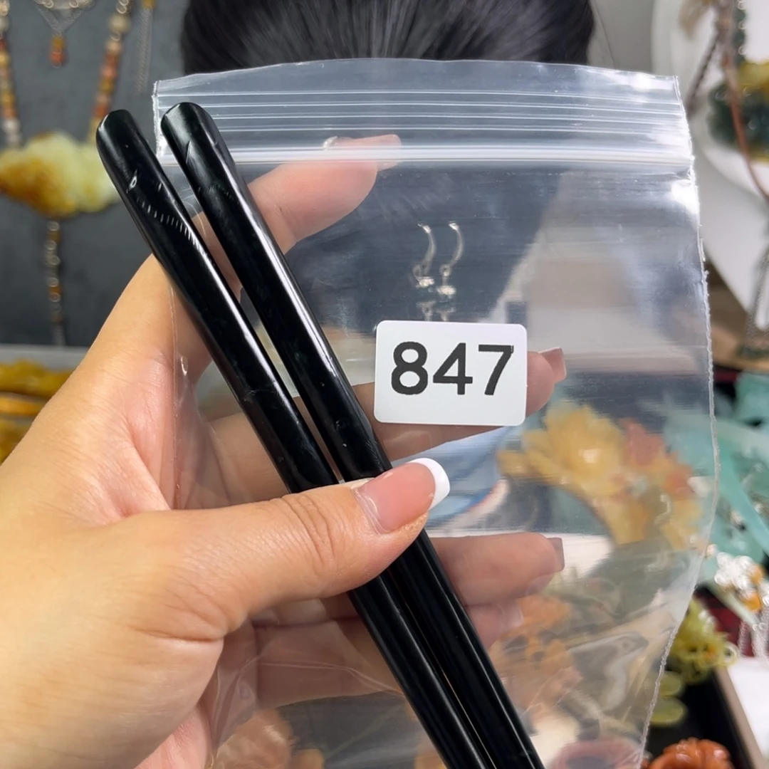 岫玉未镶嵌发饰紫**纤