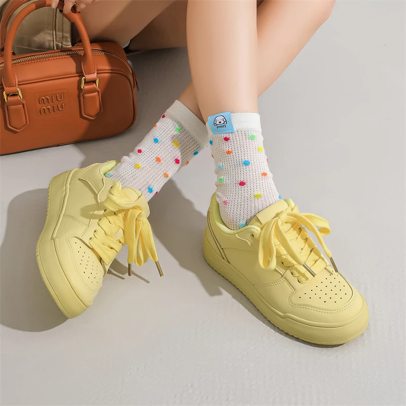 feiyue/飞跃2025新款小众多巴胺板鞋女款小白鞋百搭休闲面包鞋