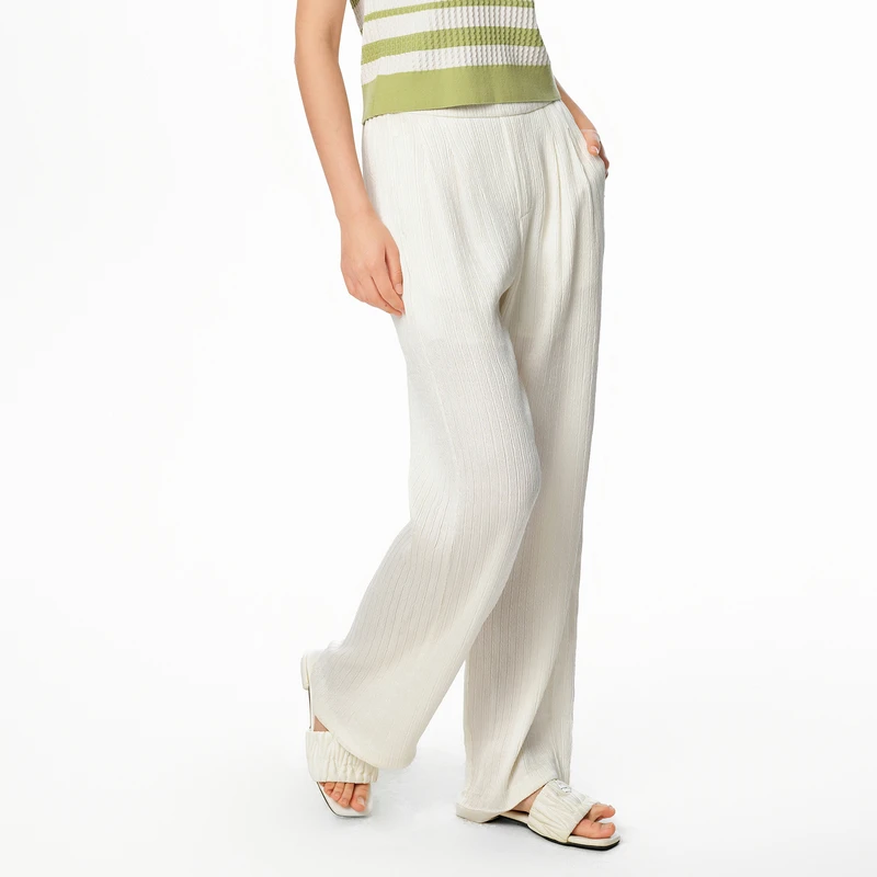 【凉感空气裤】含醋纤懒人神裤直筒阔腿裤宽松DOUBLOVE贝爱夏季新款