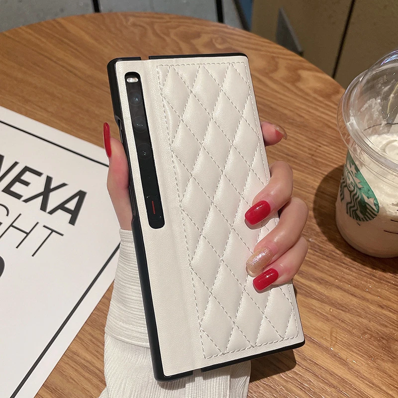 新款适用华为matexs2手机壳XS2折叠屏保护套菱格高档潮牌小香风女