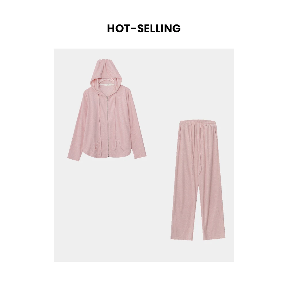 【年中大清清】W1072韩版休闲时尚运动套装 洋气减龄连帽两件套