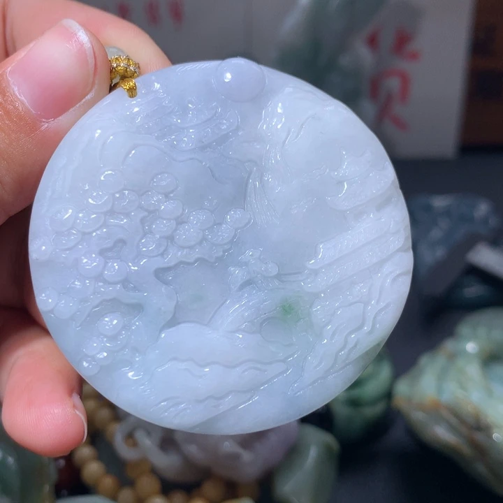 翡翠未镶嵌颈饰保真天然A货翡翠