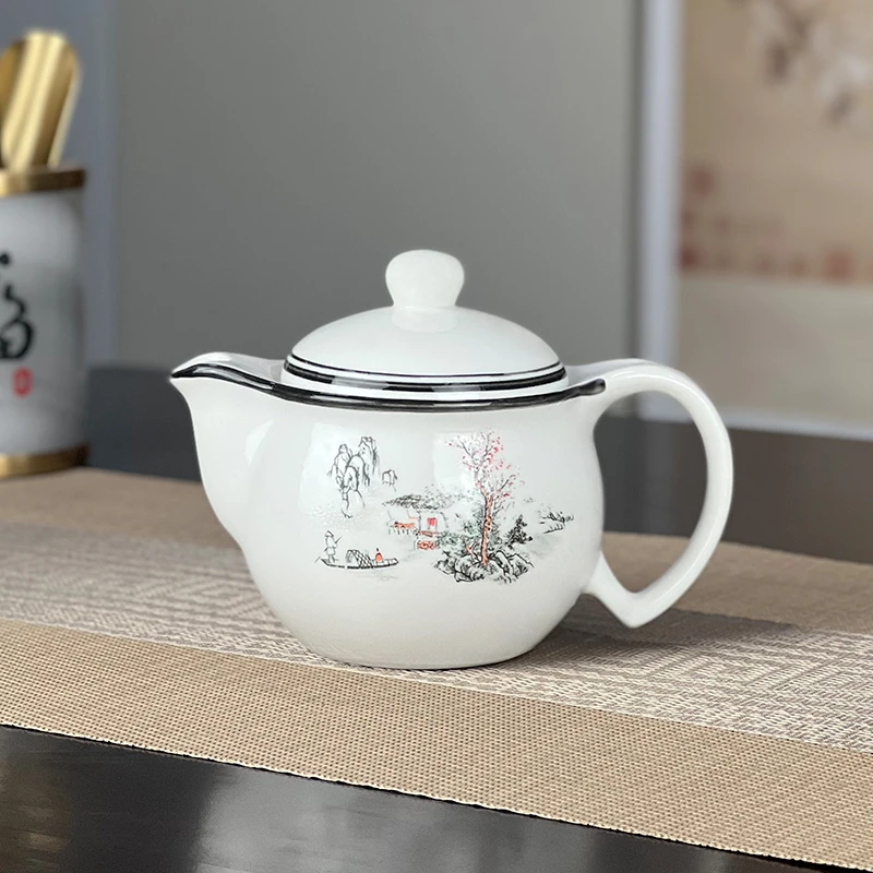 家用小容量茶杯茶壶家居沏茶办公室带过滤网耐高温台面陶瓷茶水壶