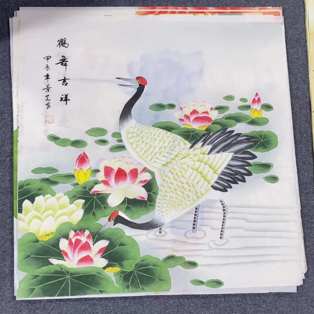 国画尺寸68✖️68工笔斗方手绘画