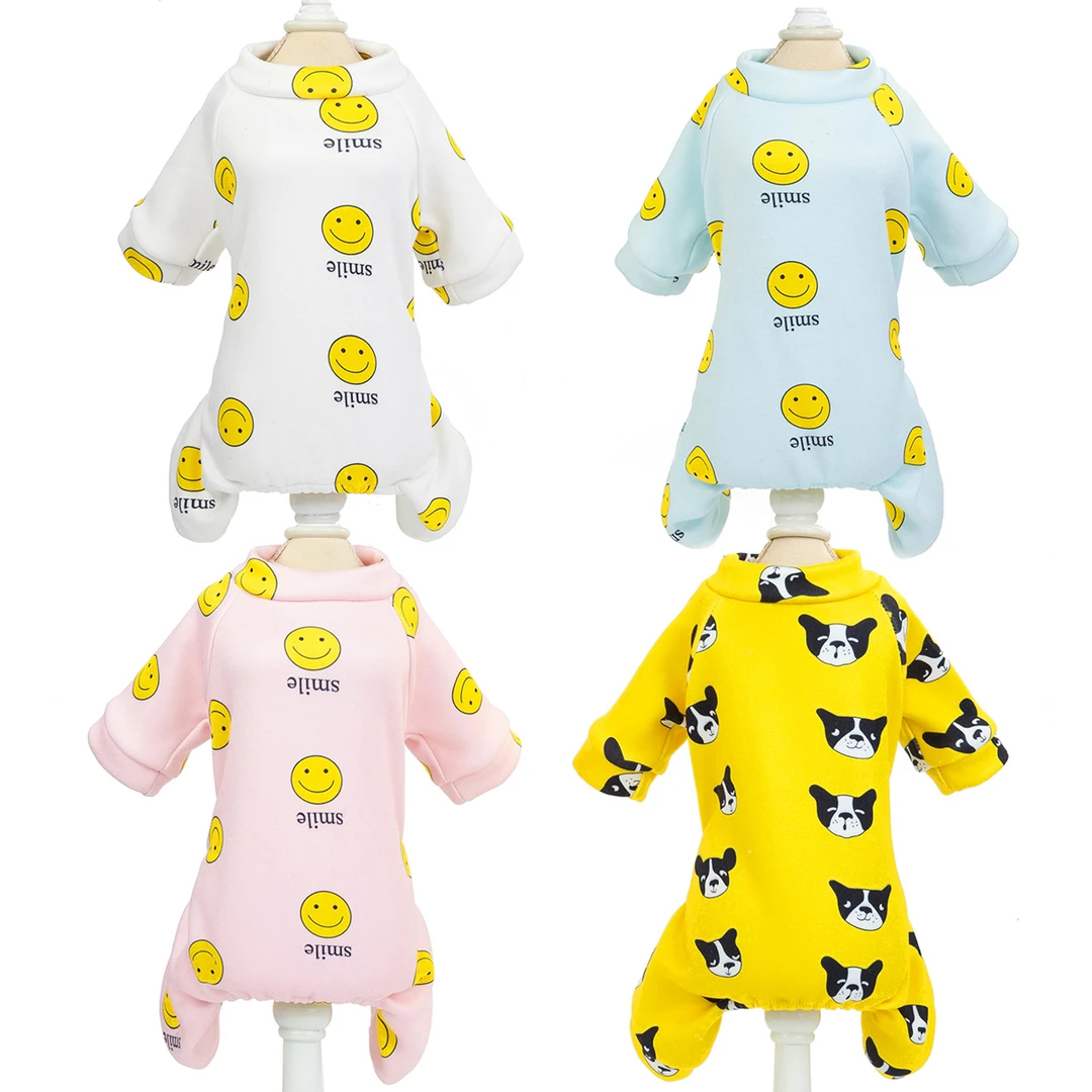 宠物服装狗狗衣服秋冬季新款宠物衣服厚版四腿微笑四脚卫衣