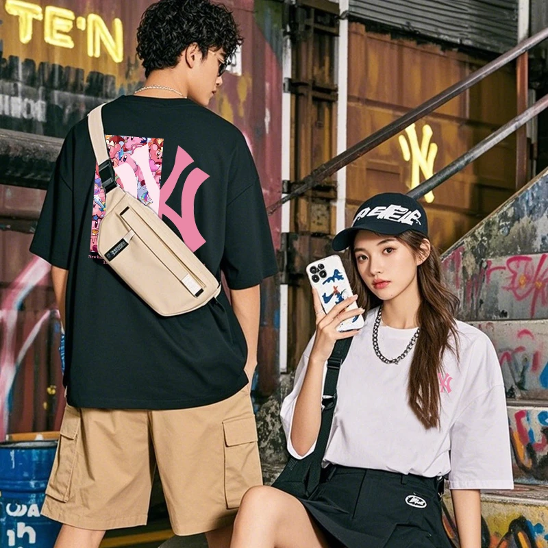 2025夏季新款男士休闲短袖宽松透气凉爽百搭中青年圆领时尚T恤衫