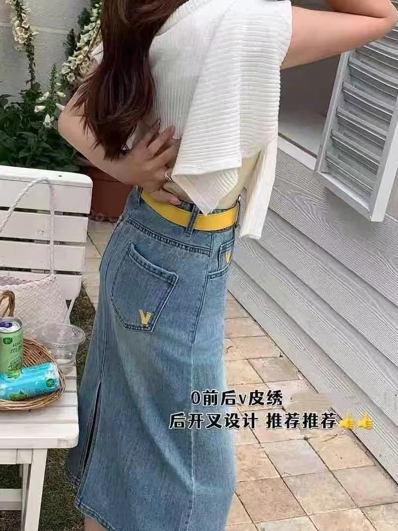薇莎6731【现货】微弹牛仔半裙