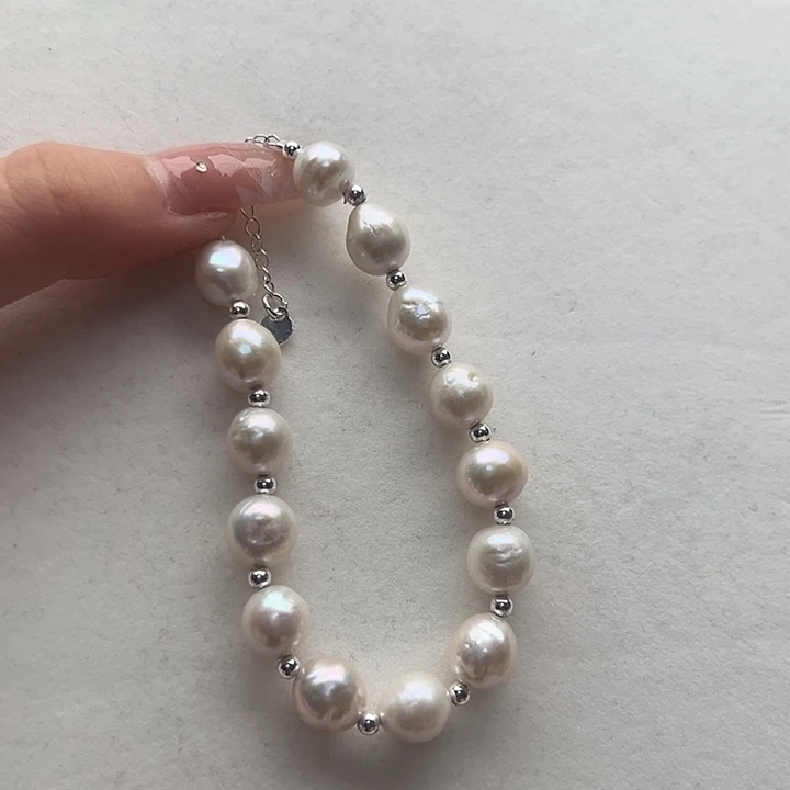 银S925镶嵌耳饰淡水珍珠