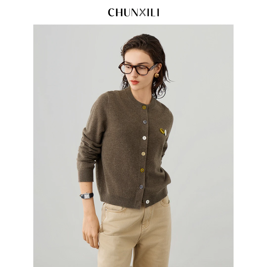 CHUNXILI/春熙里 圆领极简百搭针织开衫D00M53071