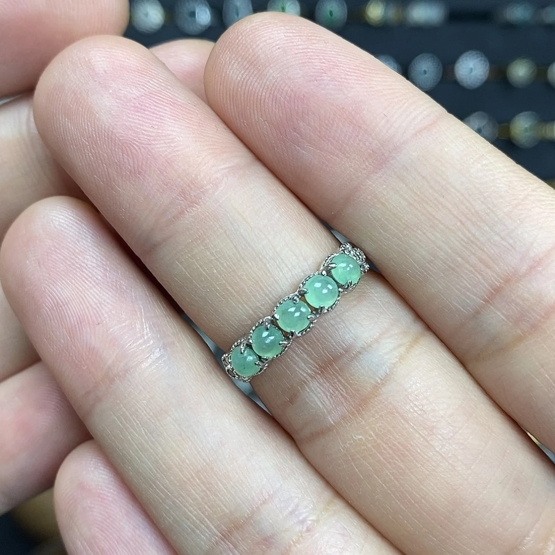 翡翠银S925镶嵌戒指