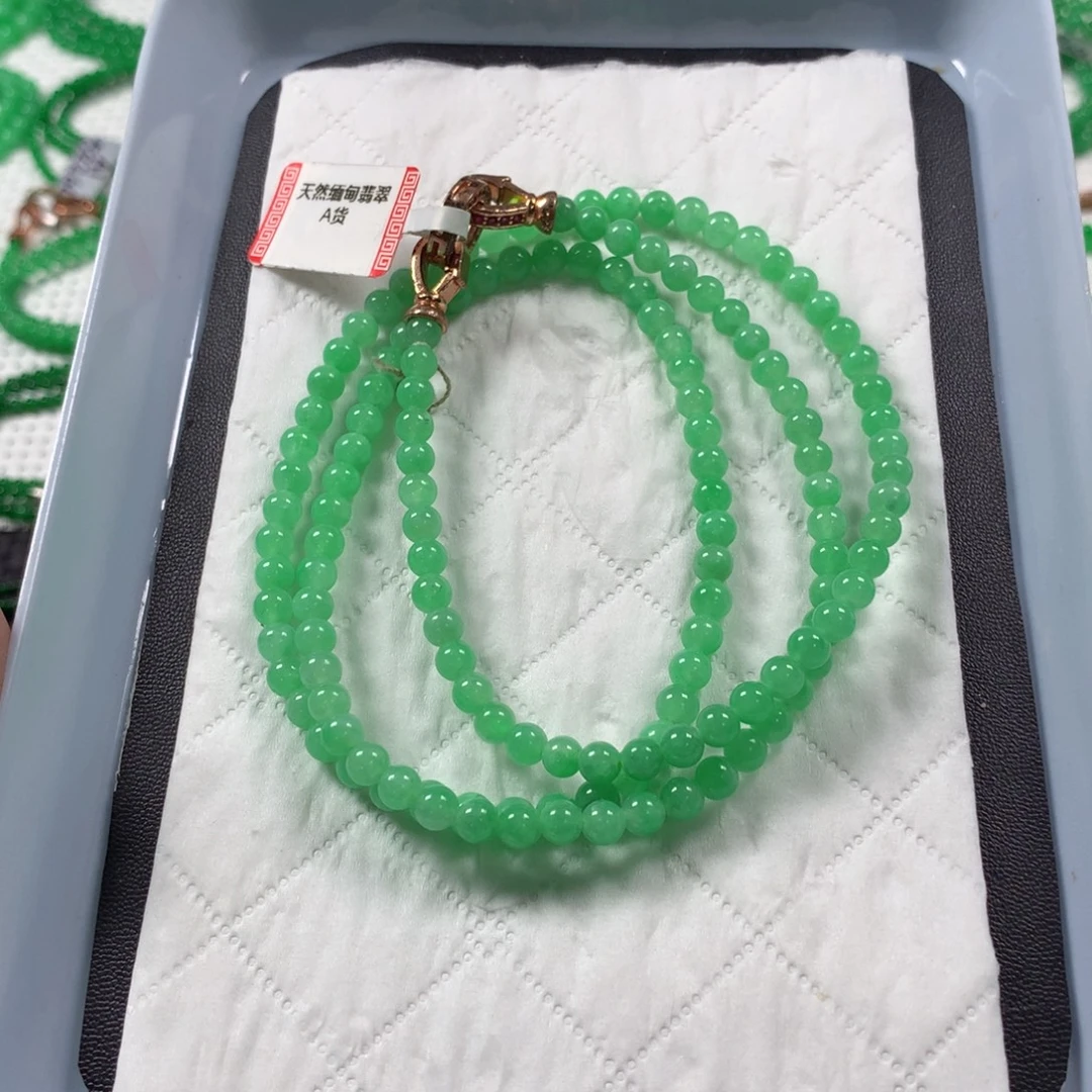 翡翠未镶嵌颈饰项链