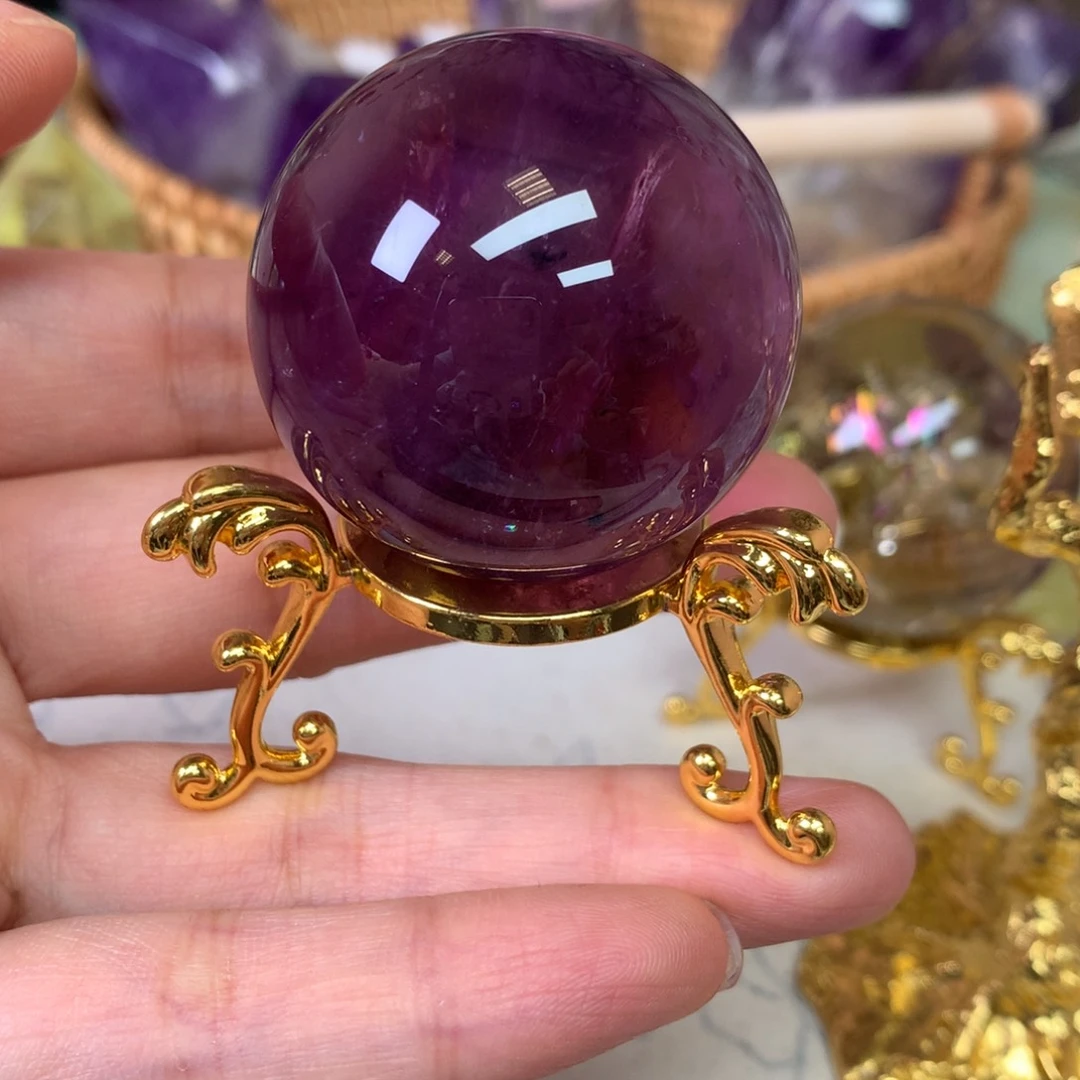 水晶珠宝半成品未镶嵌么*熊紫水晶球