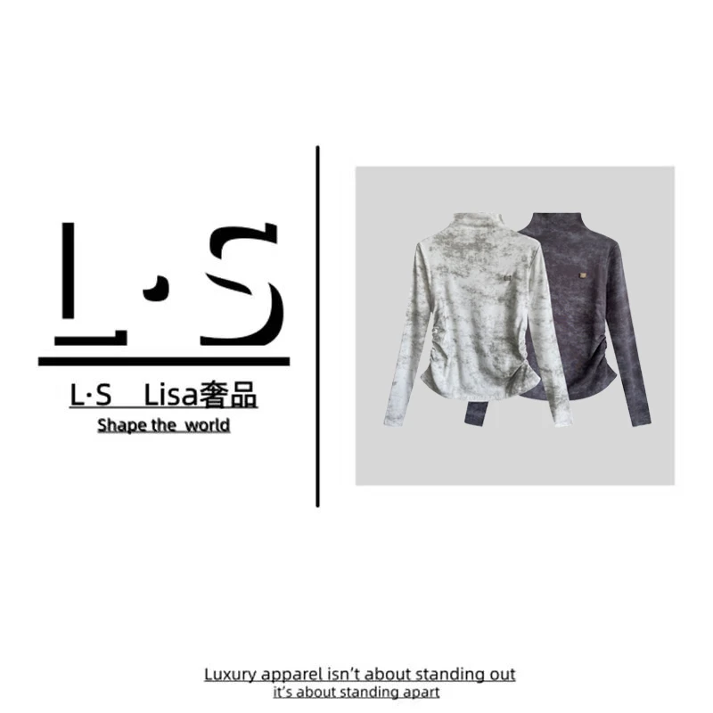 【lisa华南仓】63902#时尚复古水墨T恤2025显瘦百搭休闲上打底衣