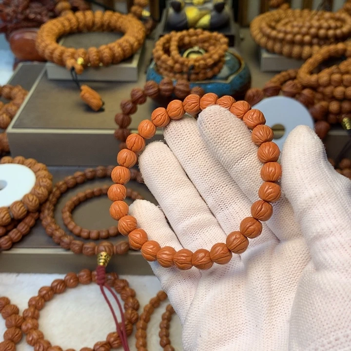 燊***燊桃核手串秦岭龙纹