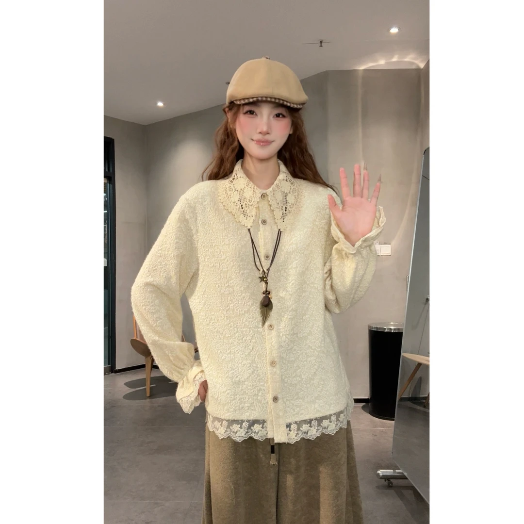 VGVL上衣【财阀千金】秋冬季加厚新款设计感洋气百搭精致衬衫21119