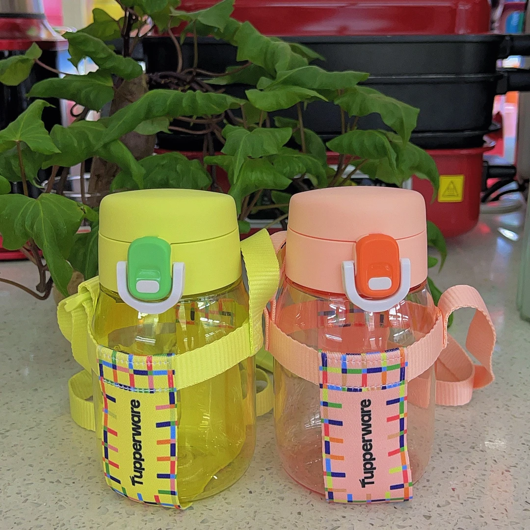 350ml易开盖嘟嘟企鹅杯带杯绳防摔户外运动便携水杯