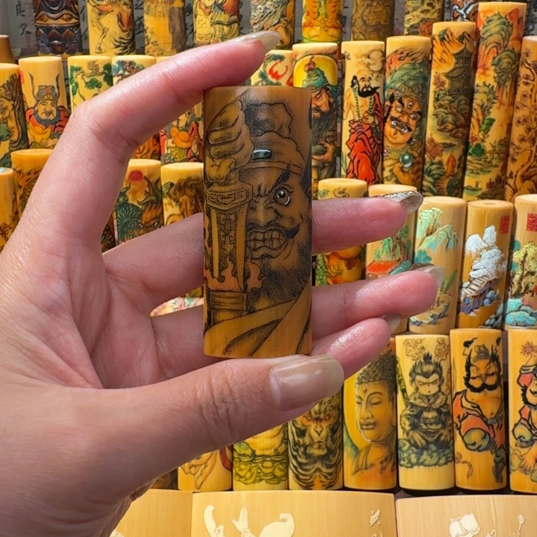 王***。竹针刺钟馗纳福精工