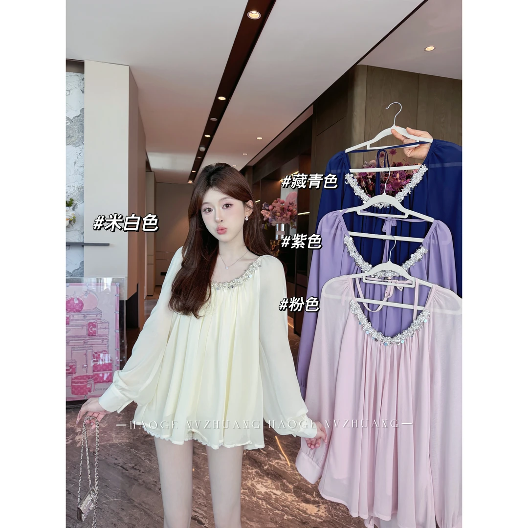 伊一严选●上衣预C5XFS1540A气质甜美夏季宽松时尚设计感