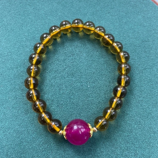 A164号8mm黄色圆珠手串