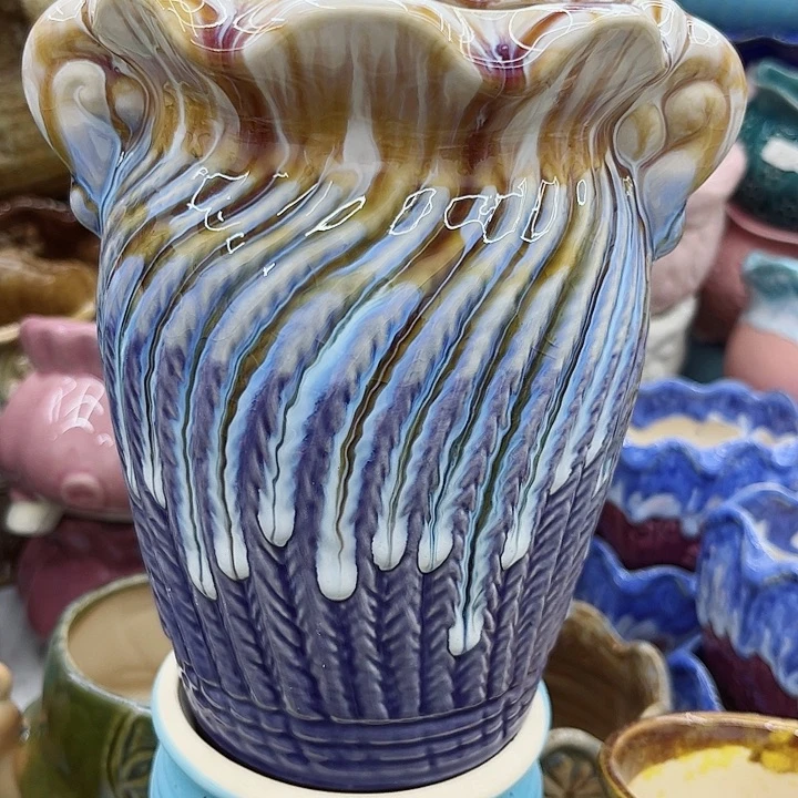 多肉绿植陶瓷花盆9.9包邮，有孔