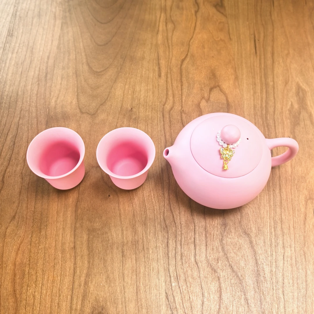 汤大壮【粉黛西施】粉泥紫砂西施壶+2杯