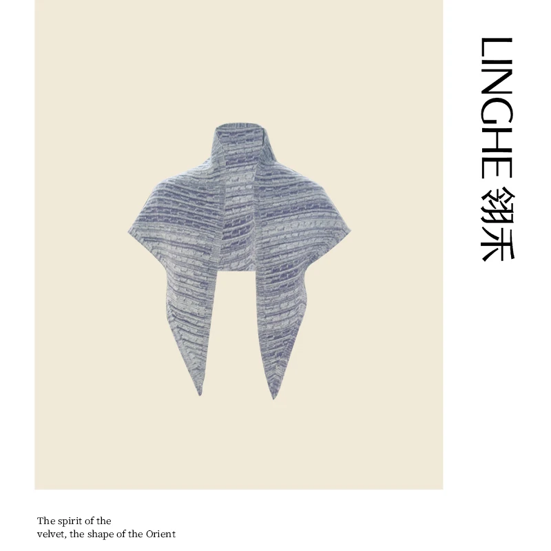 【可可专属】翎禾LINGHE-「软烟罗」秋冬季保暖羊绒三角巾