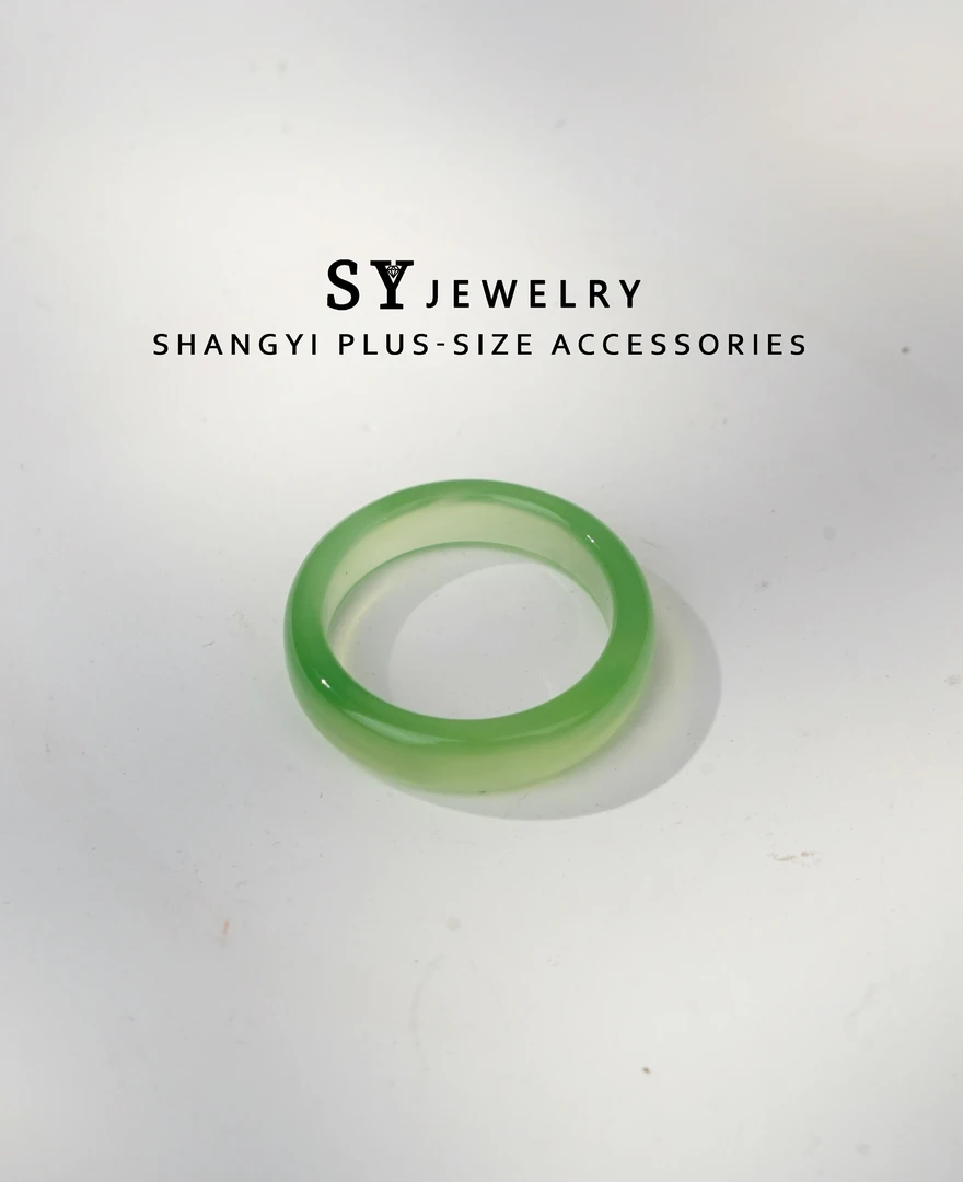 Q-012胖妹妹大码饰品新中式葡萄绿玉髓戒指，多样性发货发其一