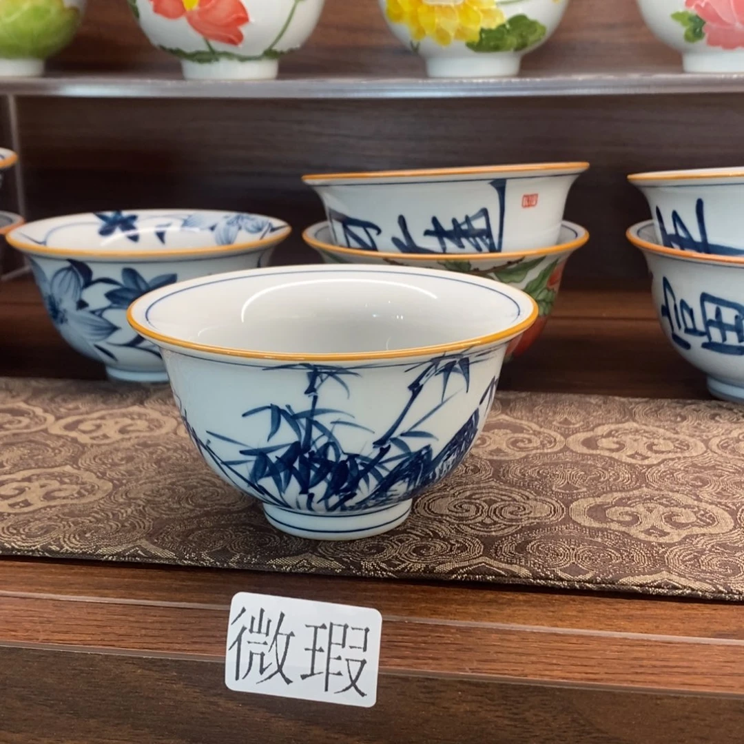 釉下彩老陶泥手工绘制