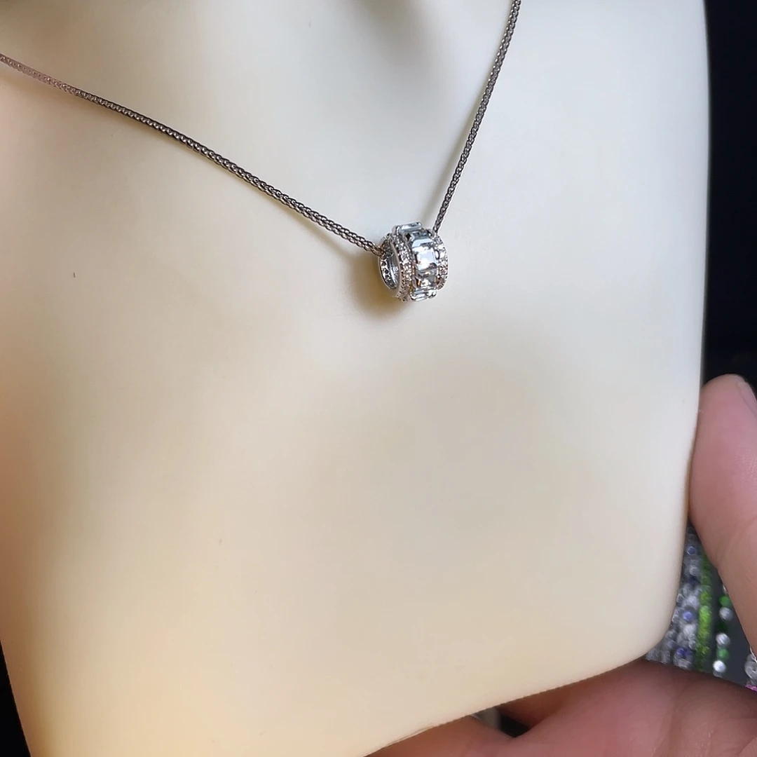 项链托帕石银S925镶嵌