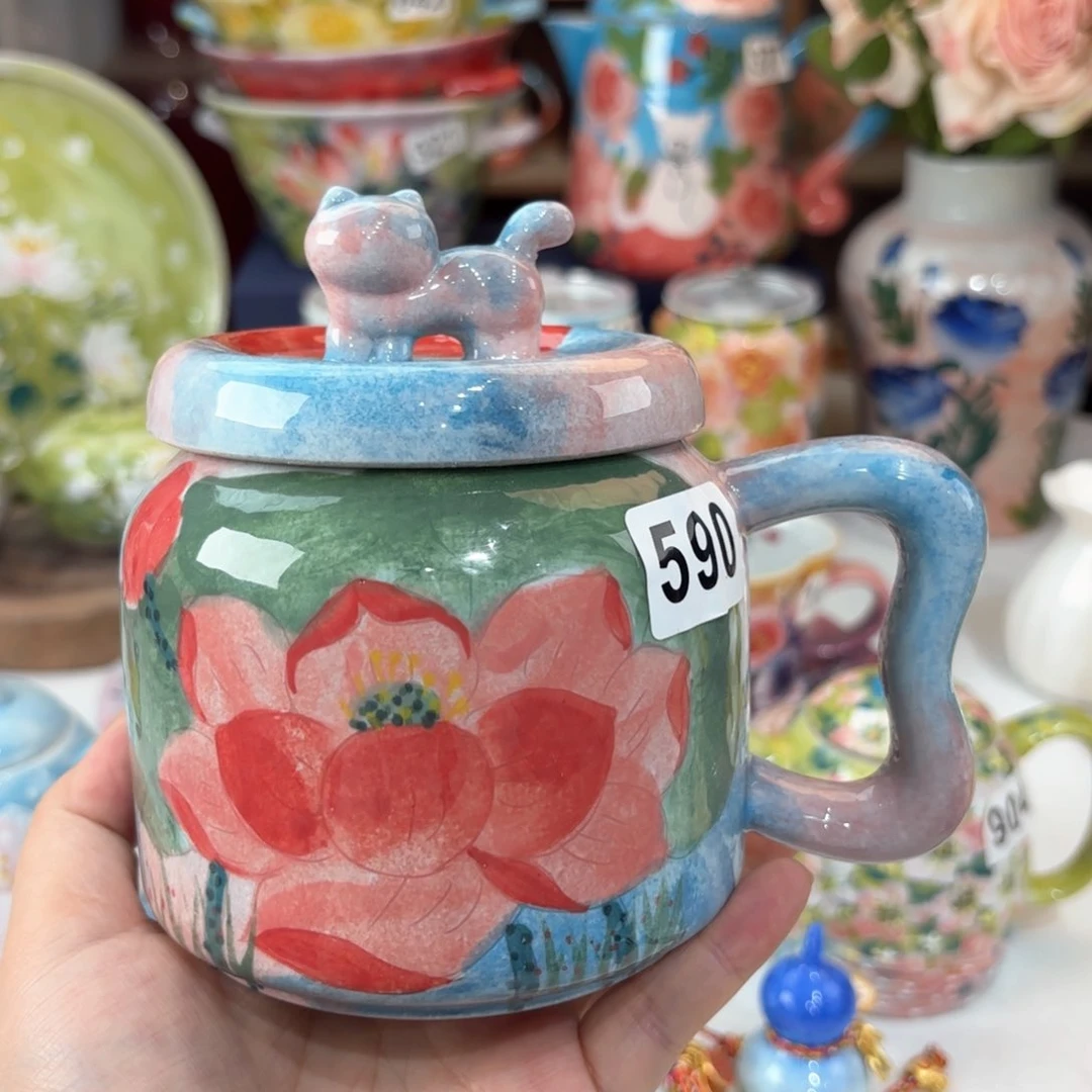 景德镇手绘高温釉下彩陶瓷茶具