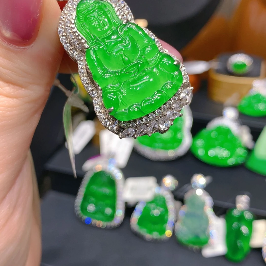 【闪购商品】颈饰银S925镶嵌翡翠柒姐