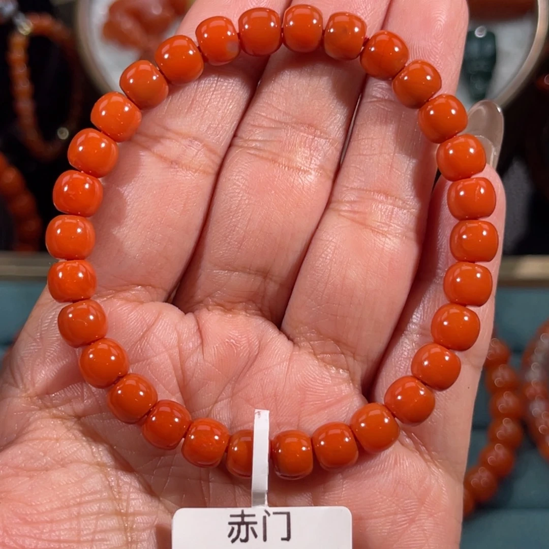 南红玛瑙未镶嵌滴水洞老型单圈7mm