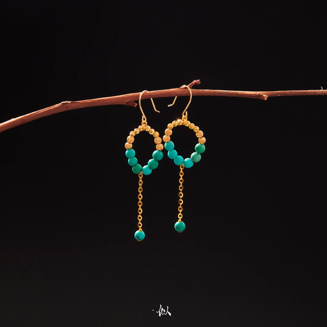 【之恒】·似梓珠宝· 18K绿松耳环 SZCC2402704