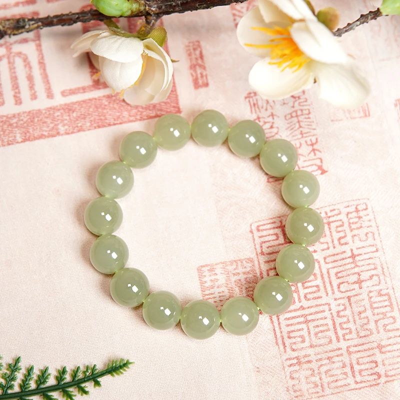 和田玉晴水手串单珠约12mm气质简约百搭潮流多样性发货00690