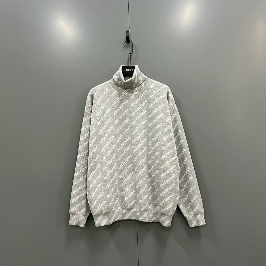 99新 Balenciaga/巴黎世家 h925  弹幕logo针织衫 1码 604095