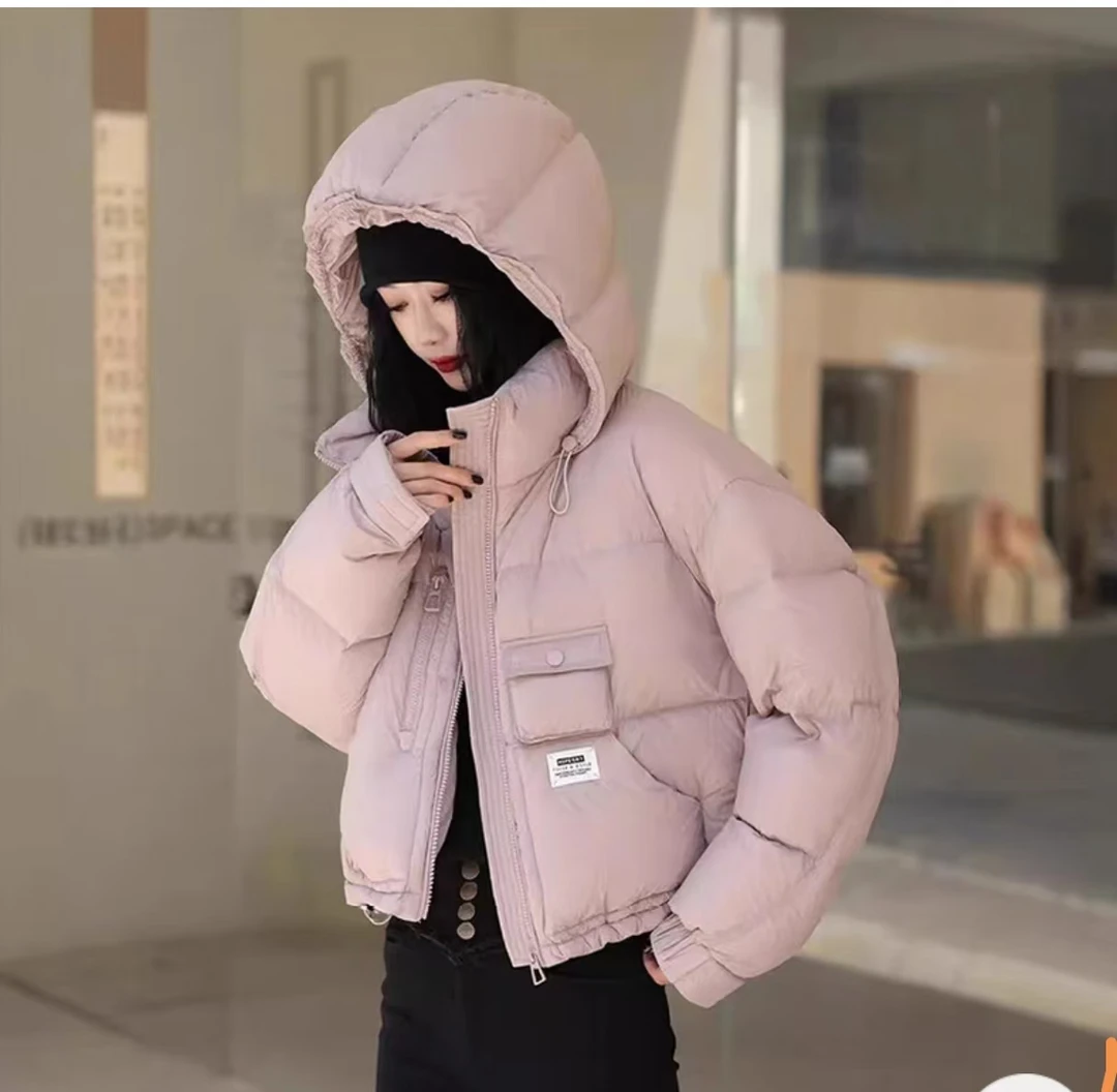 2024年新短款加厚韩版连帽宽松面包服外套0806