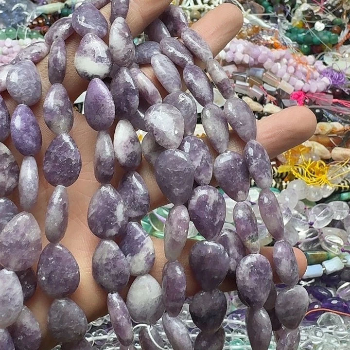 玛瑙/玉髓未镶嵌珠宝半成品一条13x18m紫祖母晶