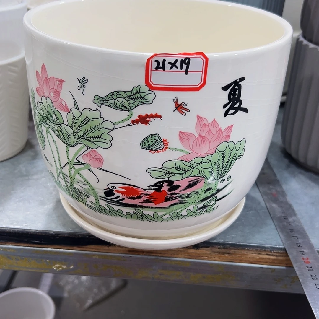 外贸尾单陶瓷花盆凑10米包邮