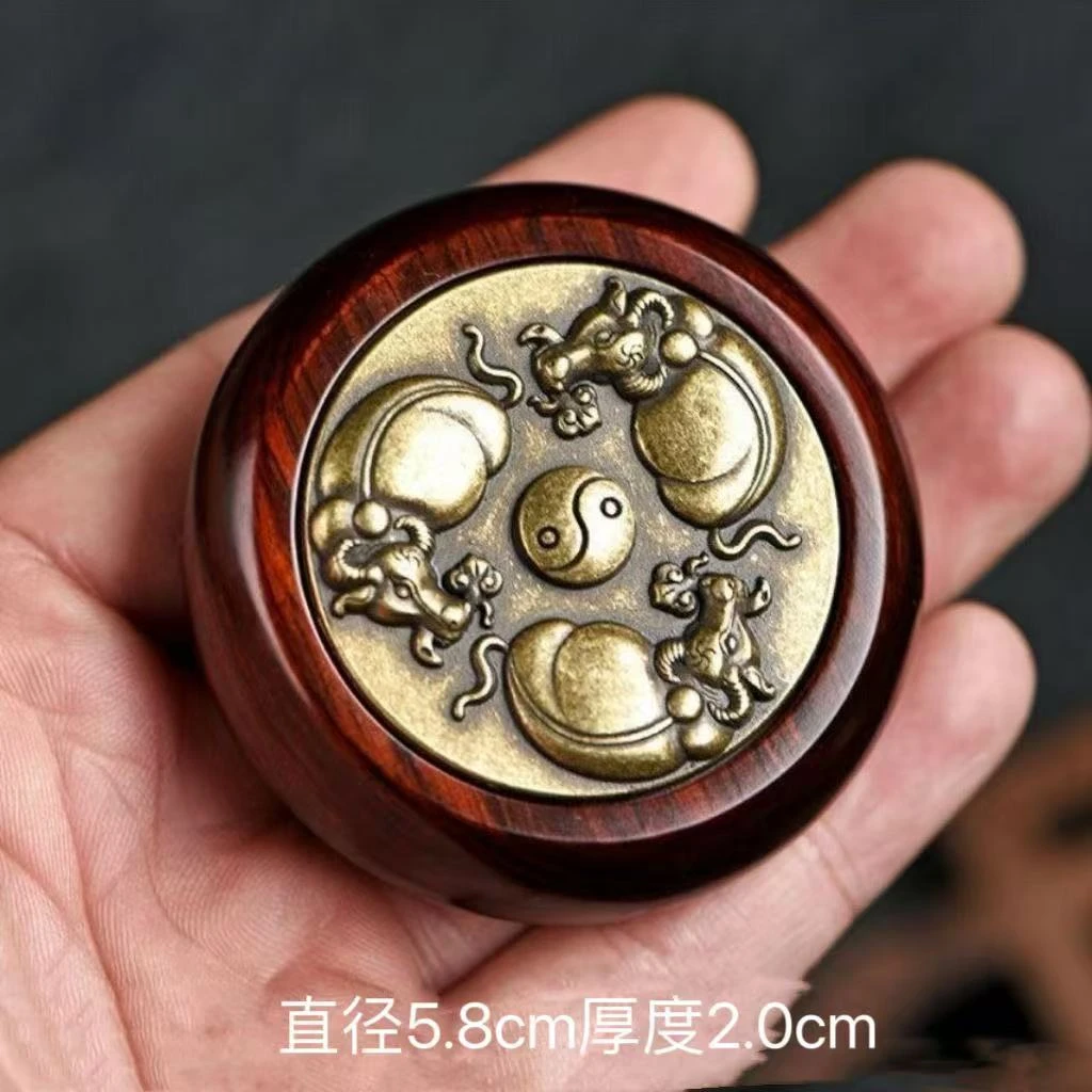 紫檀扭转乾坤八方来财双面旋转手把件高档手把件手工制作盘玩解压