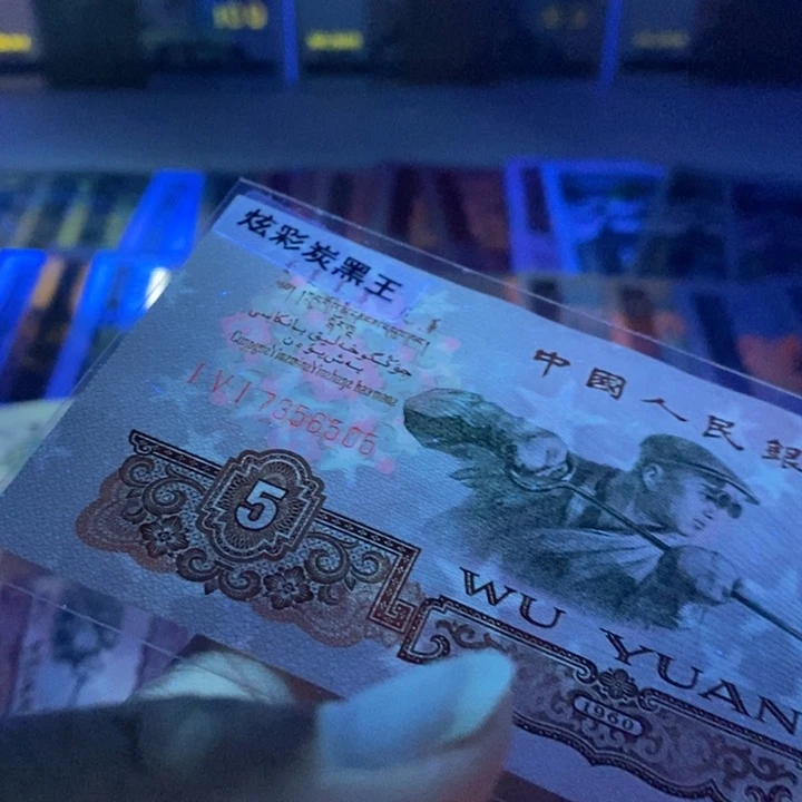 经**雨第三套人民币5元炫彩炭黑王