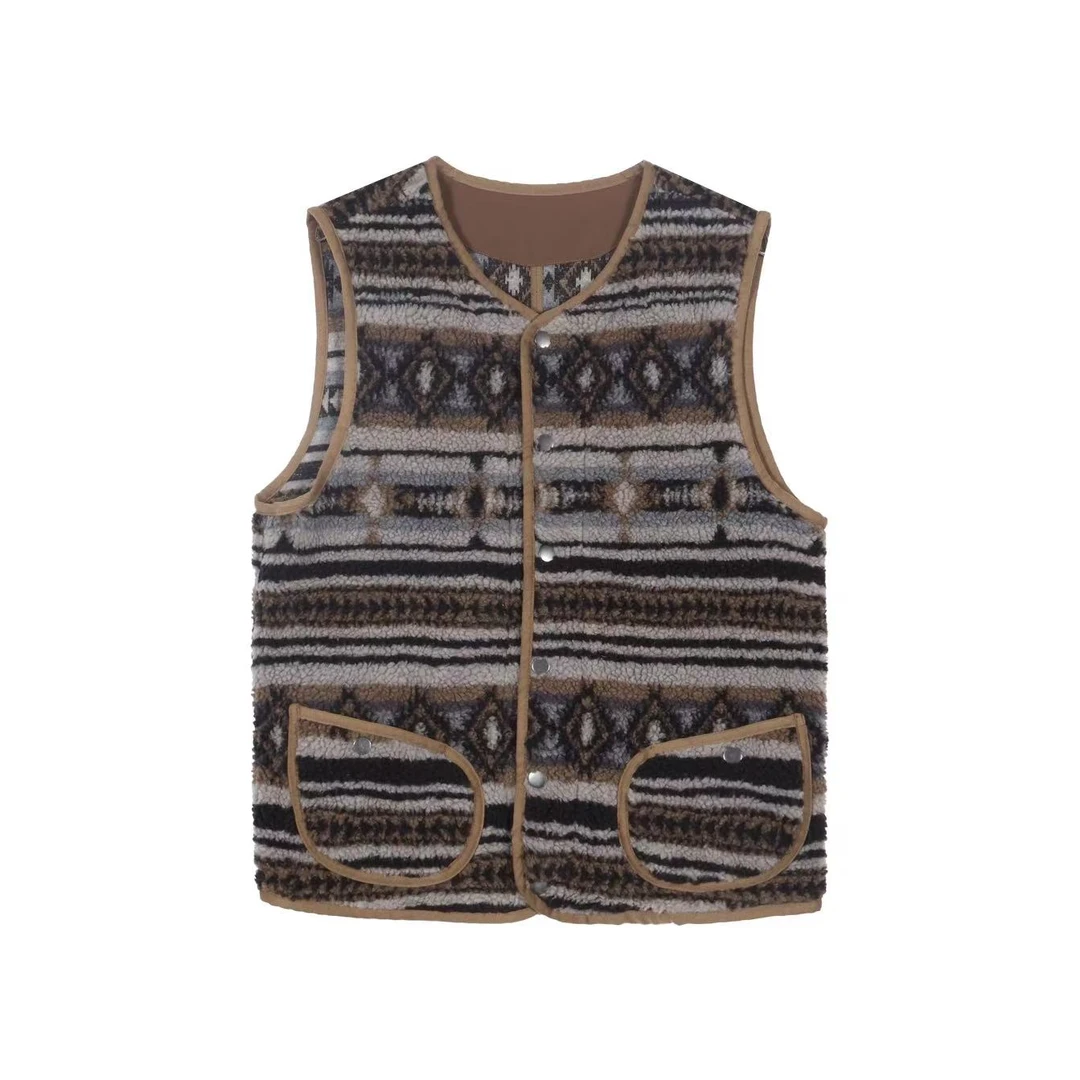 女款秋冬 经典费尔岛提花撞色马甲