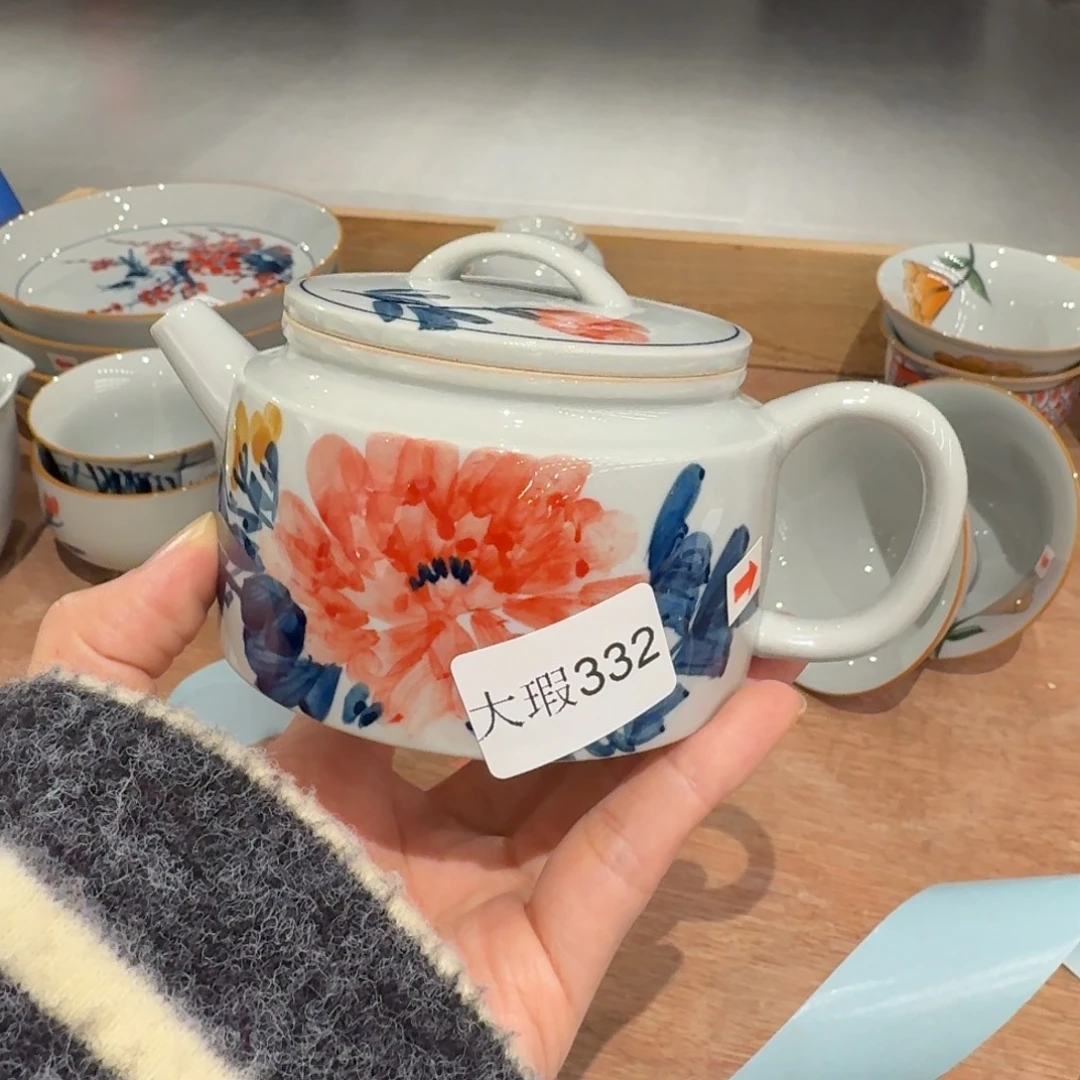 釉下手绘茶具微瑕