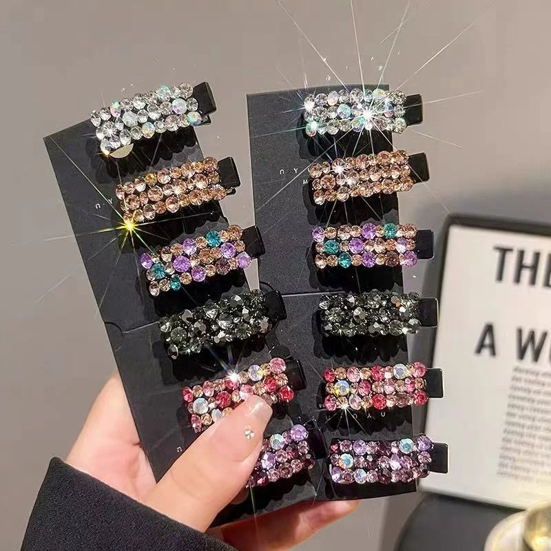 2025新款韩系彩色水钻四公分刘海侧边夹高级百搭碎发夹