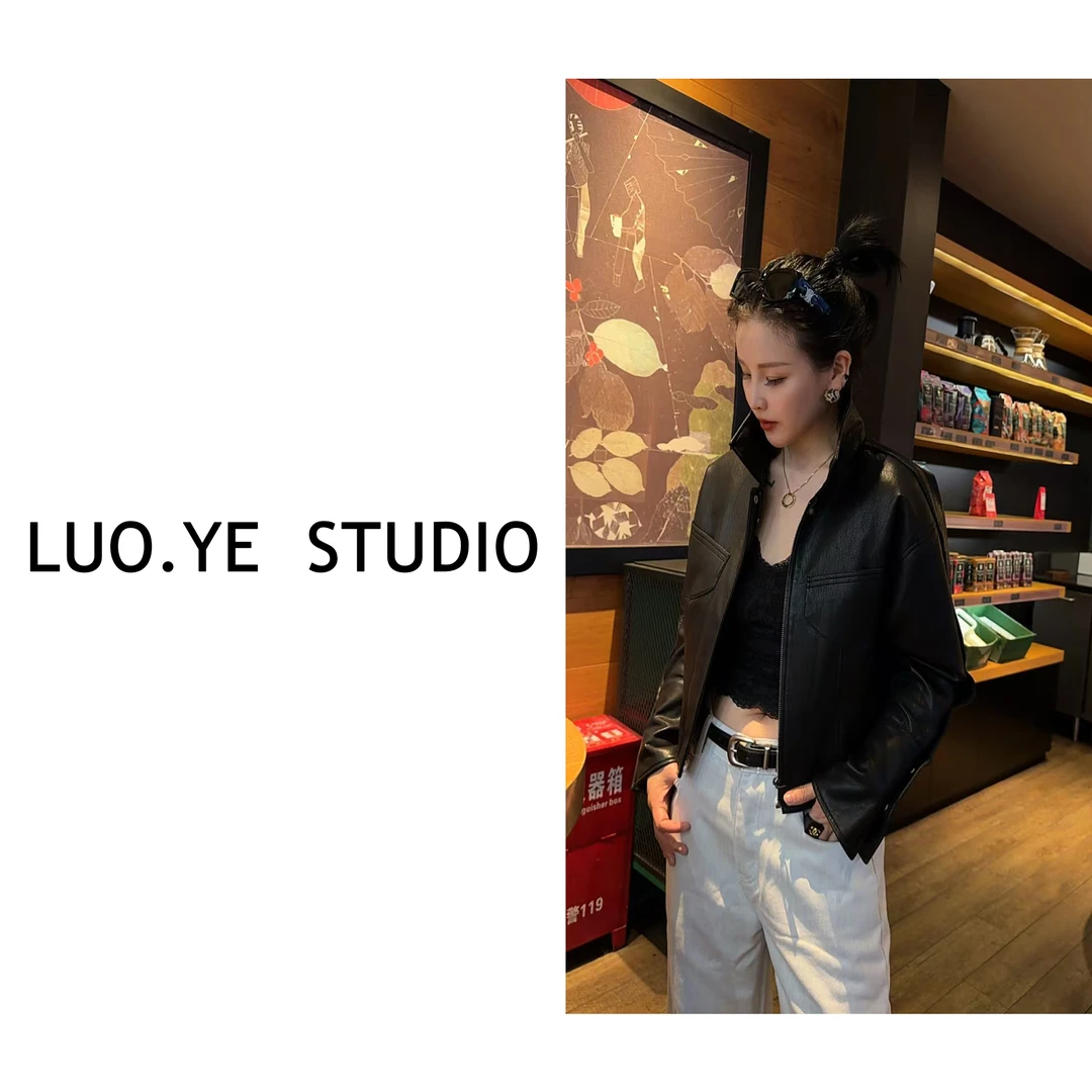 罗爷 · 【暮雪】欧货鹅绒皮衣外套女2025秋冬新款小个子短款