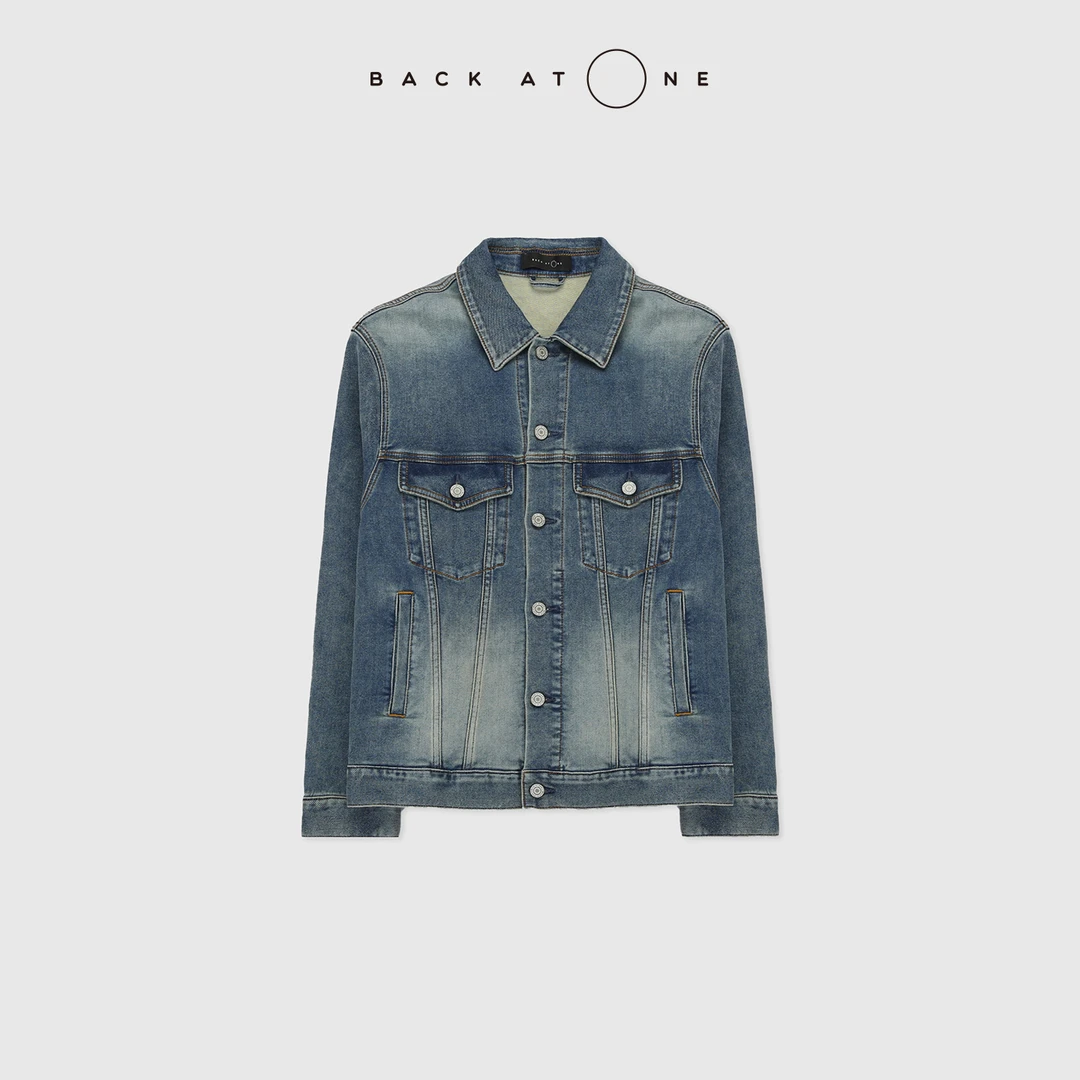 BackAtOne “一眼万年”手工复古水洗针织牛仔外套 BFF-1DC037C-K
